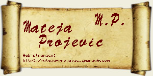 Mateja Projević vizit kartica